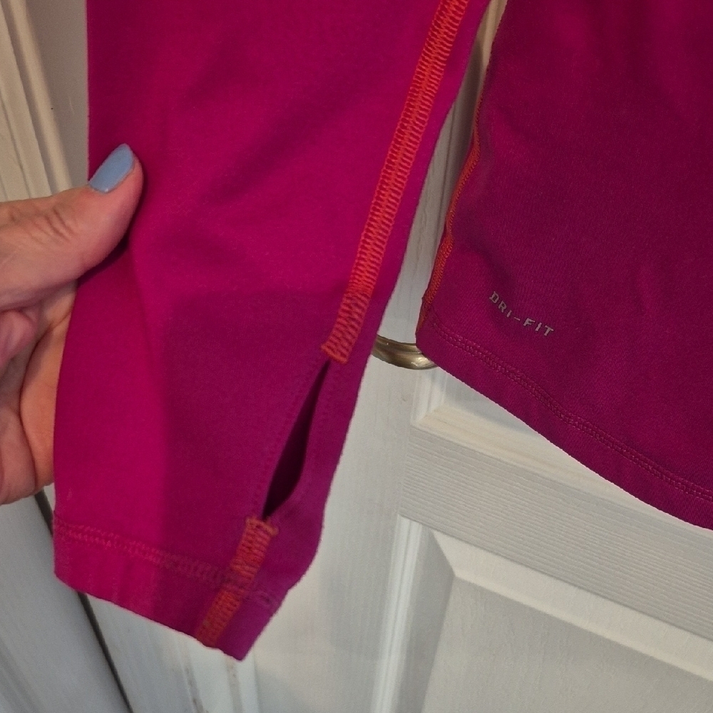 Nike Pro Dry Fit Pink And Purple Half-Zip Pullover - Picture 3 of 10